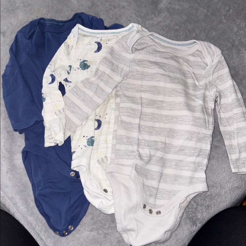 Cloud Island Kids Bodysuit Set - Navy, White, Gray